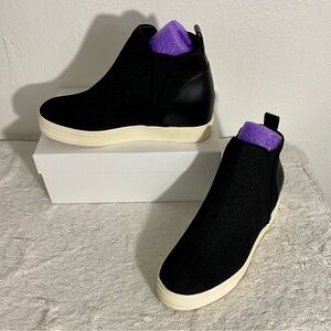 Steve Madden Ditta Black Hidden Wedge High Top Sneakers Women’s Size 9M